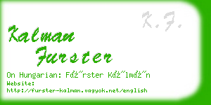 kalman furster business card